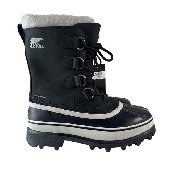 Sorel Caribou Winter Snow Boots Womens 6.5 Waterproof Leather Insulated Black - Picture 3 of 11